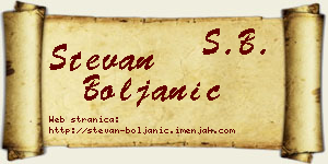 Stevan Boljanić vizit kartica